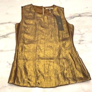 NWT Halston Heritage Gold blouse. Size 0